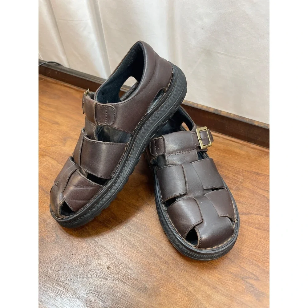 Fisherman Skechers Men's Size 11 Sandals Brown Leather Uppers Style 7411 Clean